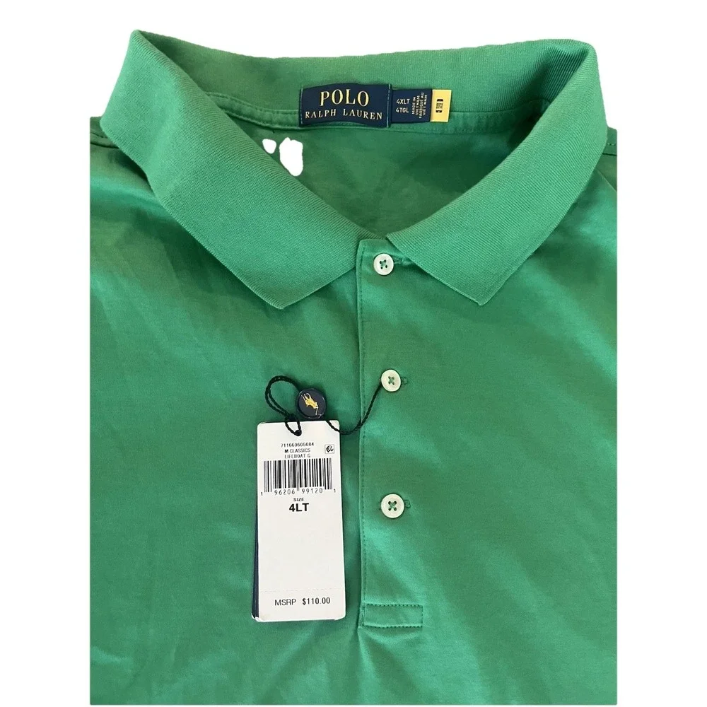 Polo Ralph Lauren Polo Shirt Mens 4LT‎ Green Big And Tall Flesh Pony Cotton